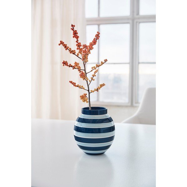 Vază din ceramică Kähler Design Nuovo, înălțime 20,5 cm, alb-albastru închis-image-3