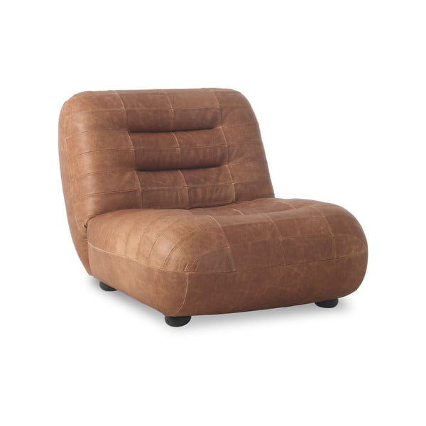 Fotoliu maro coniac cu tapițerie din piele Wyatt – Dutchbone