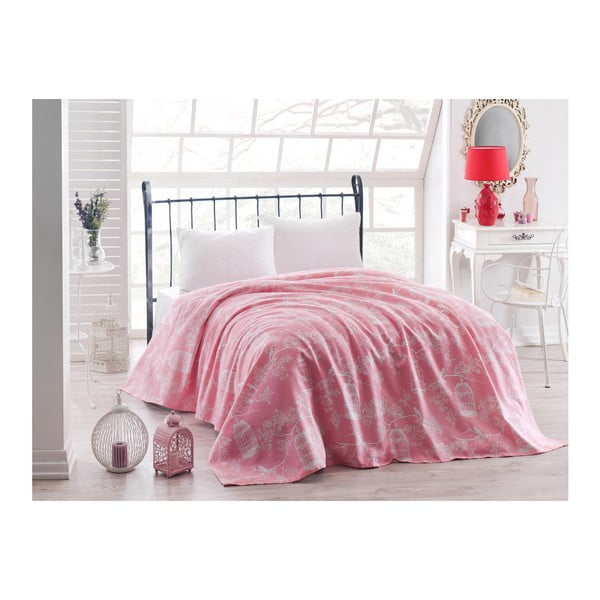 Cuvertură subțire pentru pat Samyel, 200 x 235 cm, roz