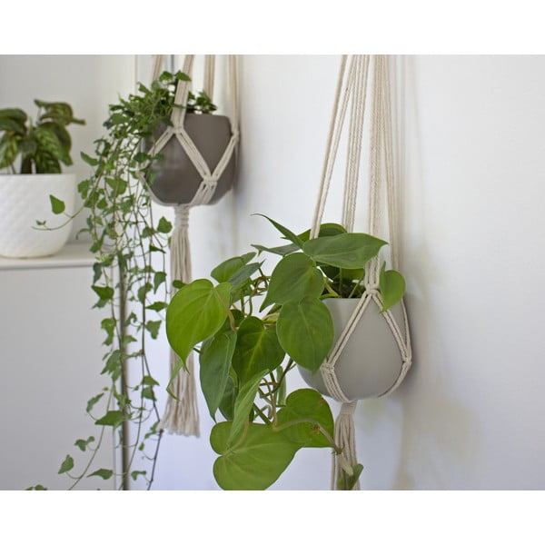Suport suspendat pentru ghiveci de flori din material textil ø 13 cm (înălțime 100 cm) Macramé – Artevasi-image-1