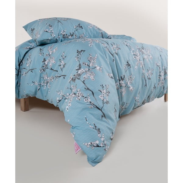 Lenjerie de pat albastră din bumbac ranforcé pentru pat dublu, extinsă 240x220 cm Blue Floral – Mila Home Luxury-image-3