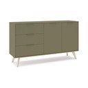 Comodă verde cu aspect mat 140x81x40 cm Campus – Marckeric