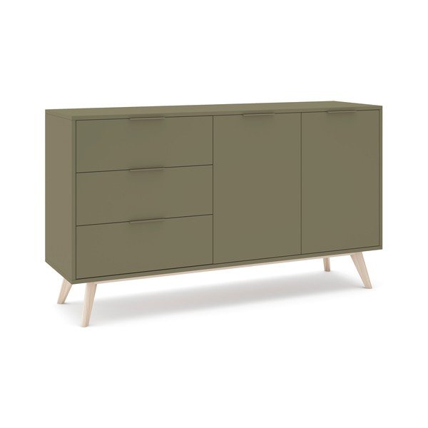 Comodă verde cu aspect mat 140x81x40 cm Campus – Marckeric