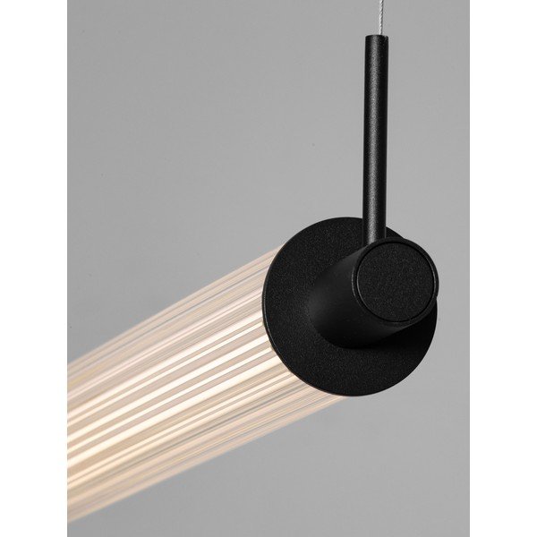 Lustră negru-mat LED cu intensitate reglabilă din aluminiu cu abajur din sticlă Glovia – Nova Luce-image-2