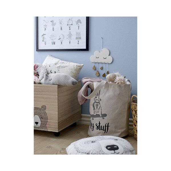 Cutie de depozitare din lemn pentru copii pe roți Kesa - Bloomingville Mini-image-2