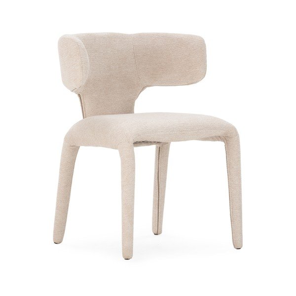 Scaun de living bej tapițat Maca – MOME