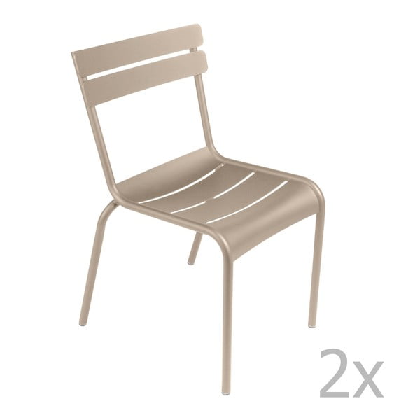 Set 2 scaune Fermob Luxembourg, bej deschis