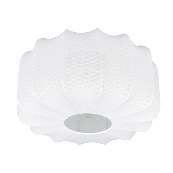 Plafonieră albă din metal cu abajur textil ø 40 cm Madleine – Reality