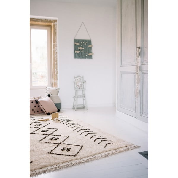 Covor crem lavabil/țesut manual din bumbac 140x210 cm Bereber Rhombs – Lorena Canals-image-3