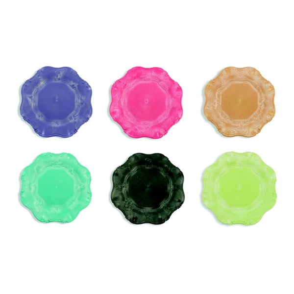 Set 6 farfurii din plastic Villa d'Este Hippy, Ø 33 cm, multicolor