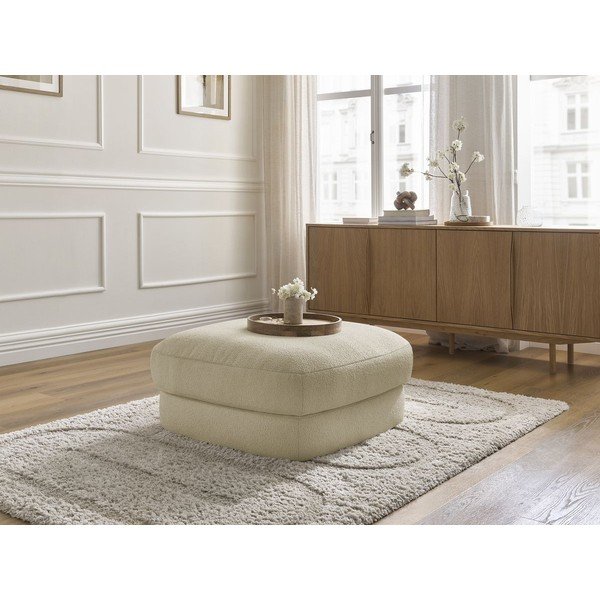 Taburet bej cu tapițerie din țesătură bouclé Leonore – Bobochic Paris-image-4