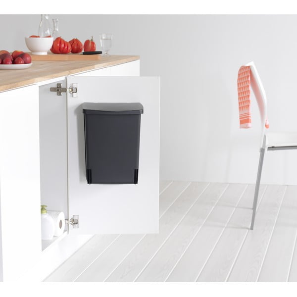 Coș de gunoi negru  încorporat din plastic 10 l – Brabantia-image-1