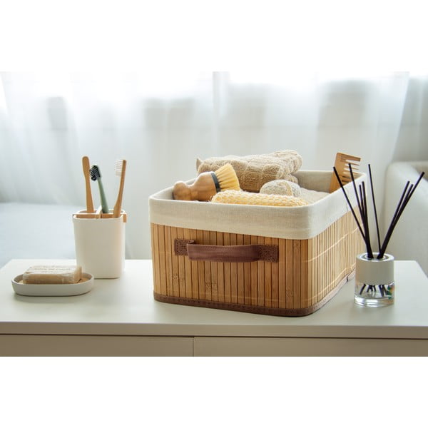 Coș de depozitare din bambus Compactor Carossa, maro-image-1