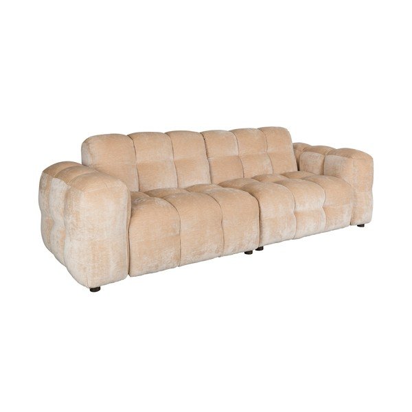 Canapea modulară bej cu tapițerie din catifea 264 cm Hackman – Dutchbone-image-2