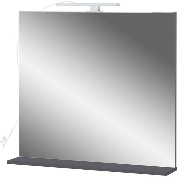 Oglindă de perete cu led/cu raft 76x75 cm – Germania-image-1