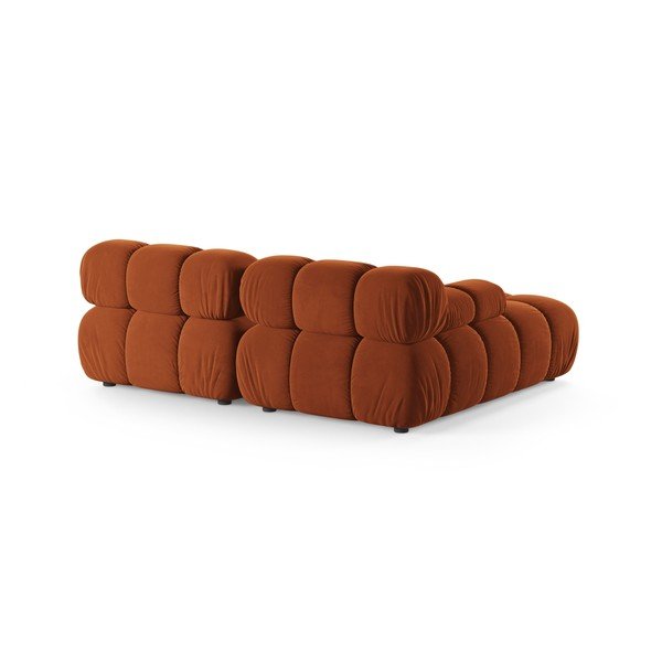 Colțar modular teracotă cu tapițerie din catifea (cu colț pe partea stângă/cu șezlong) – Micadoni -image-3