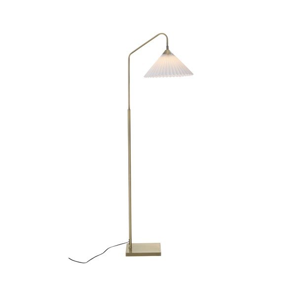 Lampadar crem/alămiu cu structură flexibilă din material textil (înălțime 155 cm) Kate – Ellos Home