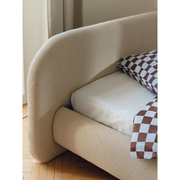 Cearceaf albastru deschis din bumbac cu elastic 180x200 cm Oba – noo.ma-image-2