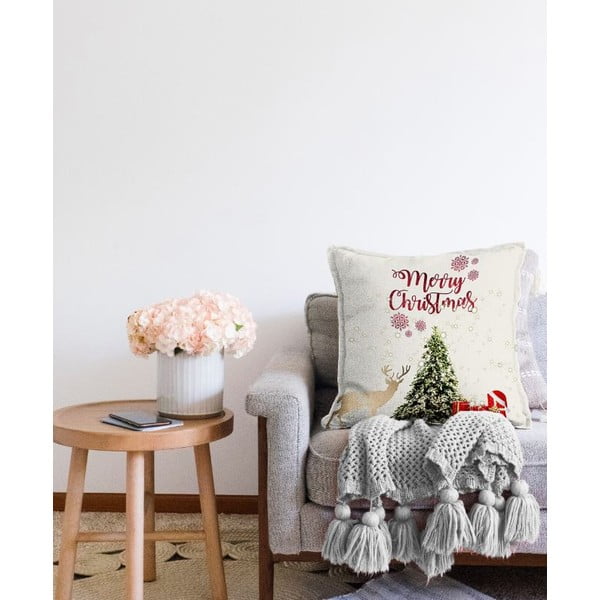 Față de pernă 43x43 cm  cu model de Crăciun – Mila Home-image-2