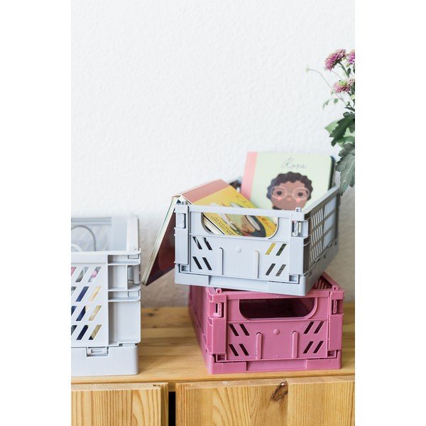 Cutii de depozitare din plastic gri roșu 3 buc - Kindsgut-image-2