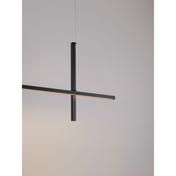 Lustră negru-mat LED din aluminiu cu abajur din sticlă acrilică Looma – Nova Luce-image-3