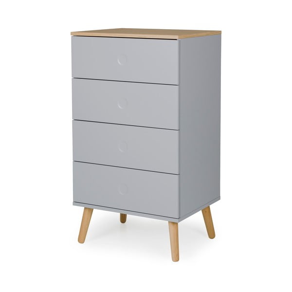 Dulap cu detalii în decor de stejar Tenzo Dot, lățime 55 cm, gri-image-1