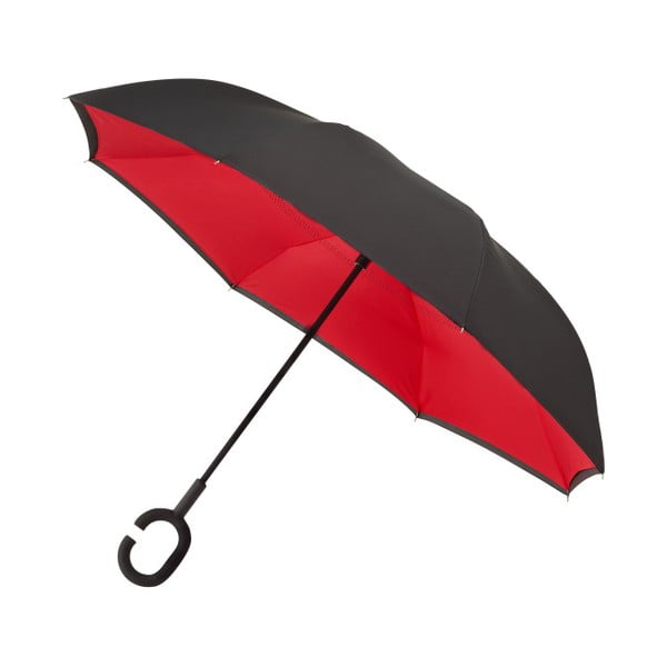 Umbrelă Rever, 107 cm, negru-roșu