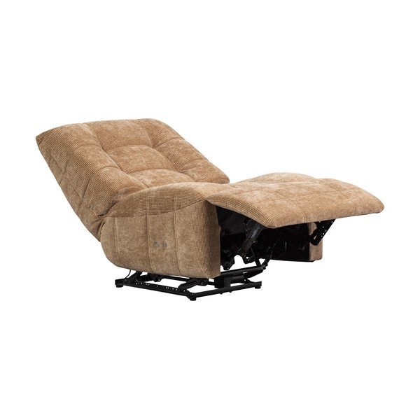 Fotoliu maro deschis reglabil de relaxare cu tapițerie din catifea reiată Hein – WOOOD-image-2