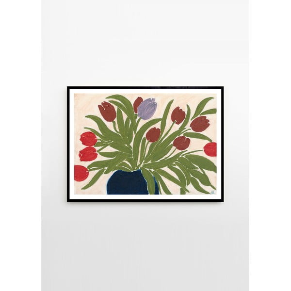 Poster 70x50 cm Tulips in a Blue Vase – Anine Cecilie Iversen – The Poster Club-image-4