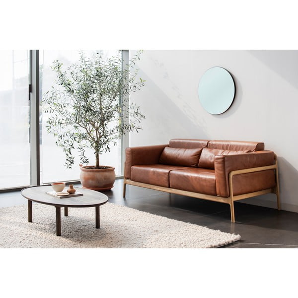 Măsuță de cafea maro din lemn de stejar 65x120 cm Mu – Gazzda-image-1