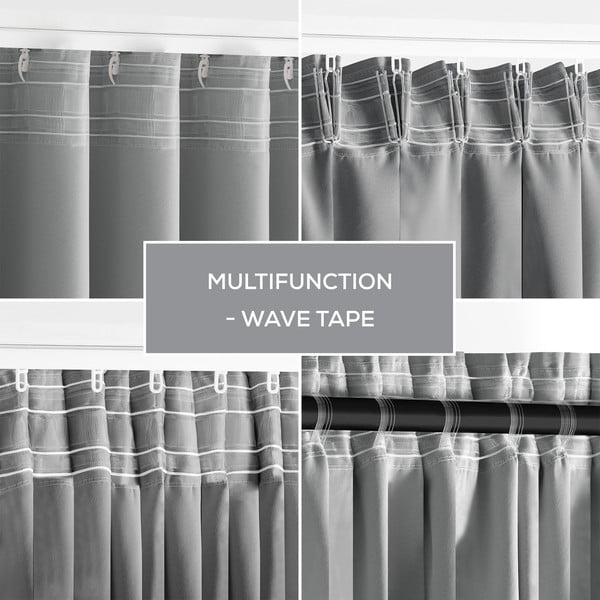 Draperie gri dimout (semi-opacă) 140x245 cm Kierra – Restilo-image-2