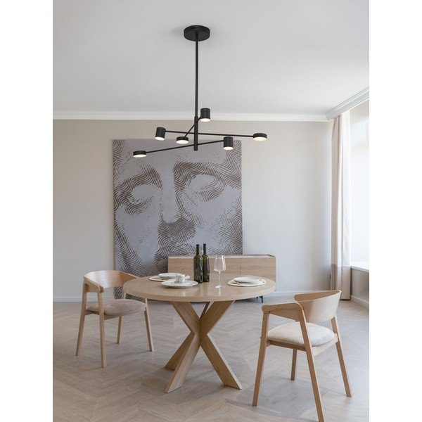 Lustră neagră LED cu intensitate reglabilă din aluminiu cu abajur din sticlă acrilică ø 100 cm Nordik – Nova Luce-image-1