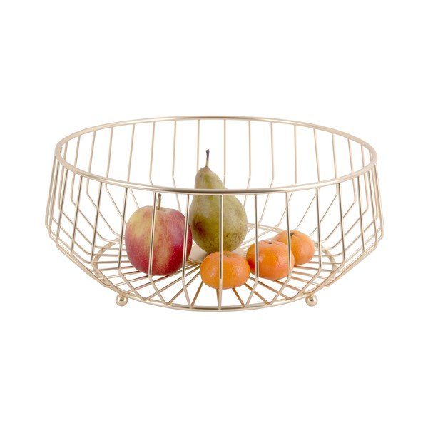 Coș metalic pentru fructe PT LIVING Linea, ø 34 cm, auriu-image-1