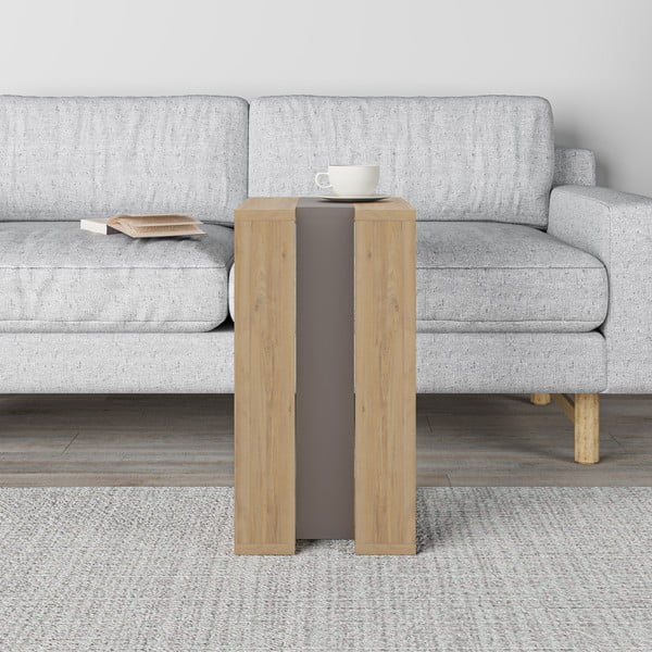 Măsuță auxiliară cu aspect de lemn de stejar 40x30 cm Macha – Marckeric-image-1