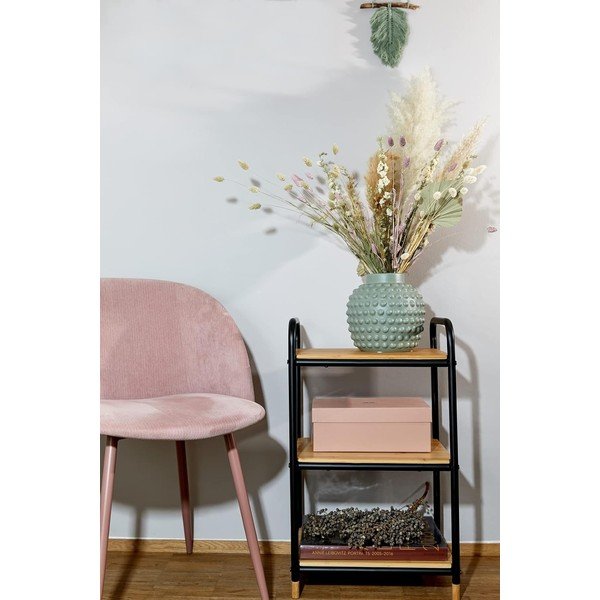 Etajeră de baie neagră/în culoare naturală din metal 42x69 cm Loft – Wenko-image-1