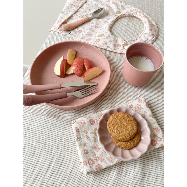 Tacâmuri pentru copii, roșu/somon din silicon 3 buc. Rose Mix – Cam Cam Copenhagen-image-1