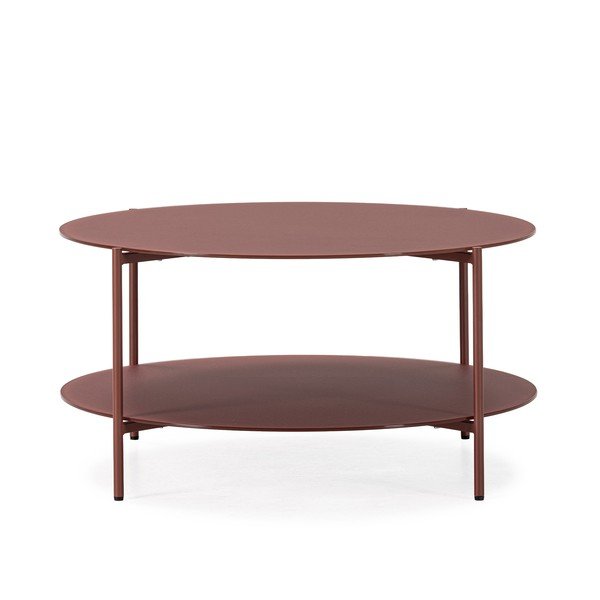 Măsuță de cafea teracotă rotundă cu blat din sticlă ø 83 cm Davi – MOME-image-3