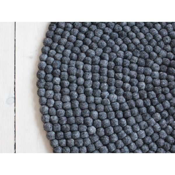 Covor cu bile din lână Wooldot Ball Rugs, ⌀ 140 cm, antracit