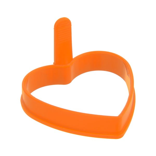 Formă din silicon pentru clătite și ouă Orion Heart, 9,5 x 9 cm, portocaliu