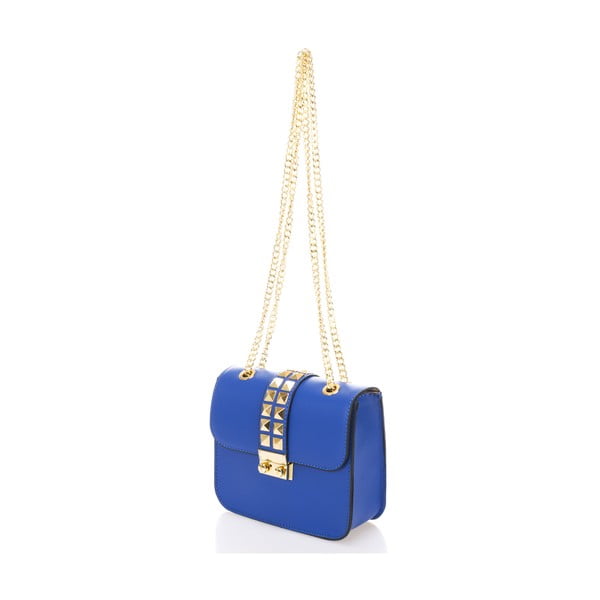 Geantă din piele Giulia Massari Skata, albastru-image-1