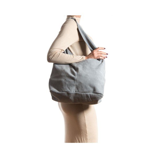 Geantă din piele, Roberta M  885 Grigio, gri-image-4