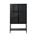 Vitrină neagră din metal 88x132 cm Carmel – Unique Furniture