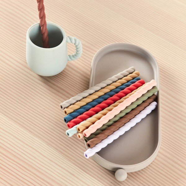 Paie de băut cu perie de curățare 6 buc. din silicon Mellow – OYOY Mini-image-1