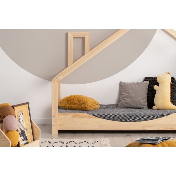 Pat din lemn de pin în formă de căsuță Adeko Luna Elma, 80 x 160 cm-image-1