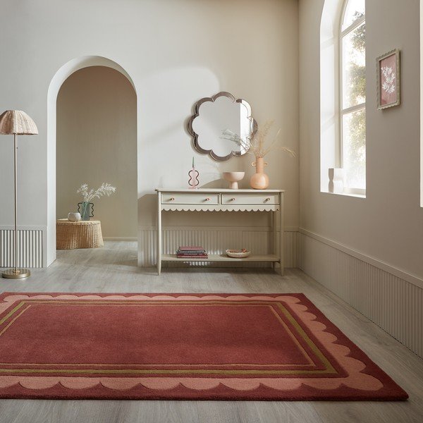 Covor burgundy țesut manual din lână 160x230 cm Lois – Flair Rugs-image-1