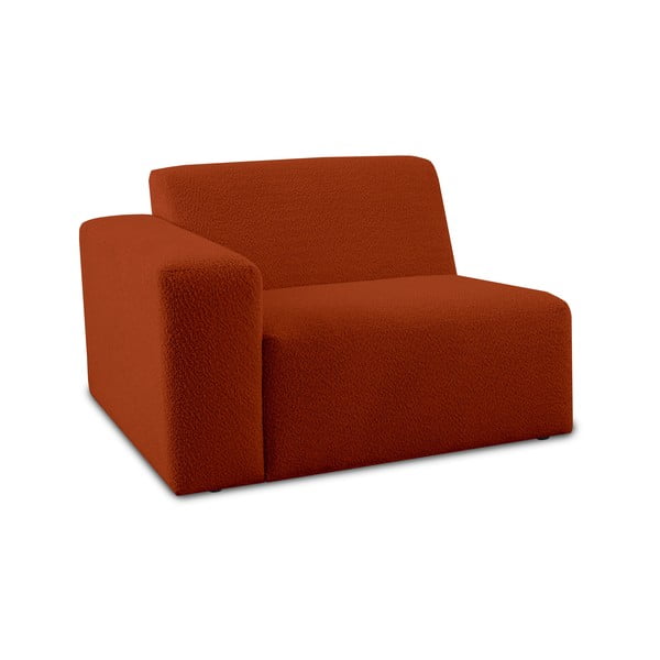 Modul pentru canapea cărămiziu cu tapițerie din stofă bouclé (cu colț pe partea stângă ) Roxy – Scandic-image-1