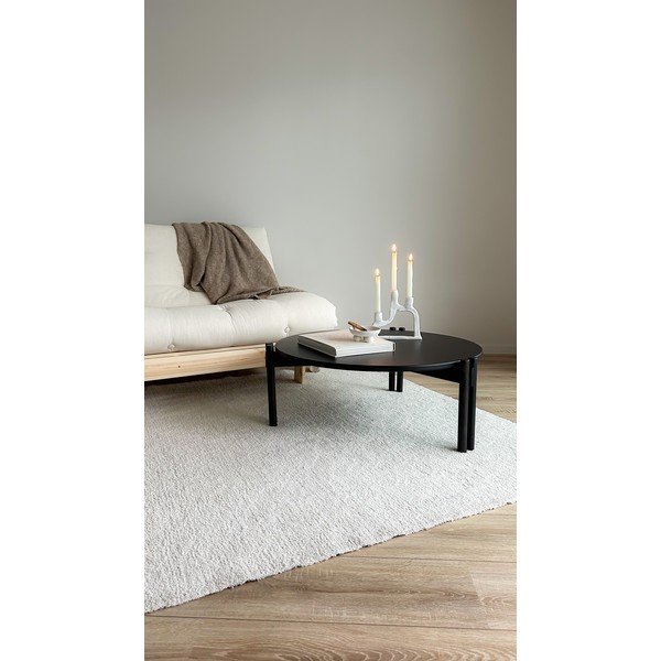 Măsuță de cafea neagră rotundă din lemn masiv de pin ø 80 cm Sticks – Karup Design-image-1