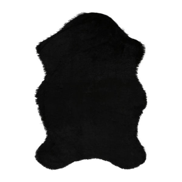 Covor din blană artificială Pelus Black, 75 x 100 cm, negru