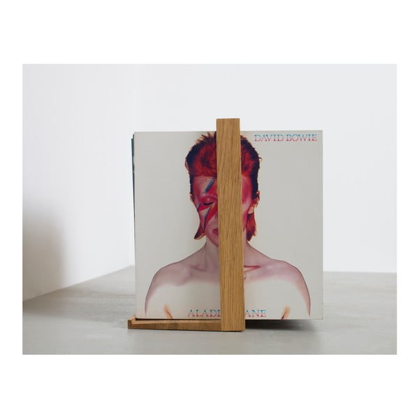 Suport pentru discuri, din lemn de stejar das kleine b Vinyl, 26 x 35 cm-image-4