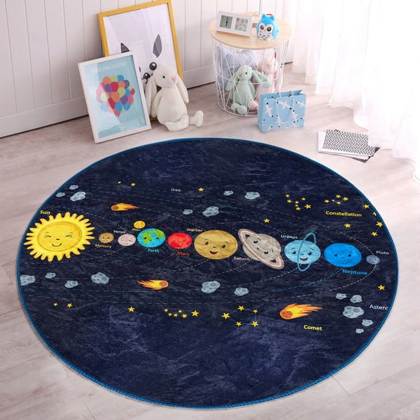 Covor pentru copii albastru închis ø 80 cm Comfort – Mila Home-image-2